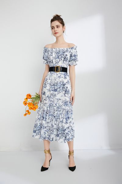 off shoulder dress european-american style 2023 fashion spring summer women's loose fit travel holiday floral dress, Black;gray
off shoulder dress european-american style 2023 fashion spring summer women's loose fit travel holiday floral dress, Black;gray