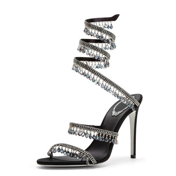 2023 leather sheepskin satin sandals stiletto high heels colourful diamond narrow band summer peep-toe open toes flip-flops snake snaker nar, Black 
2023 leather sheepskin satin sandals stiletto high heels colourful diamond narrow band summer peep-toe open toes flip-flops snake snaker nar, Black