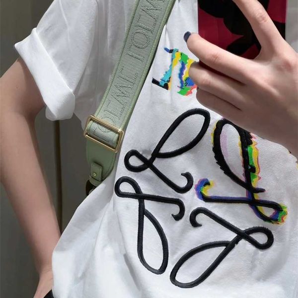 luo jia 23 spring/summer new fashion brand round neck t-shirt color letter print embroidery men's and women's same short sleeve, Black
luo jia 23 spring/summer new fashion brand round neck t-shirt color letter print embroidery men's and women's same short sleeve, Black