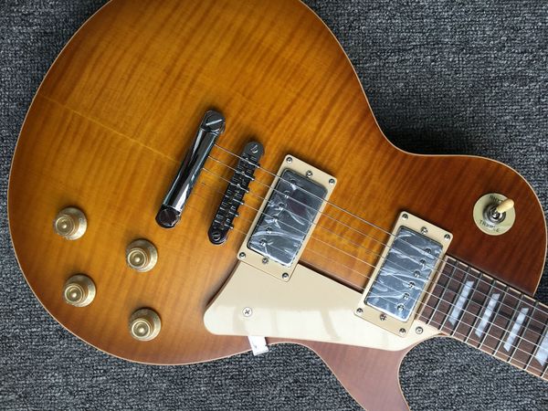 custom guitar one piece body and neck flame maple g les standard cherryburs color lp paul electric guitar
custom guitar one piece body and neck flame maple g les standard cherryburs color lp paul electric guitar
