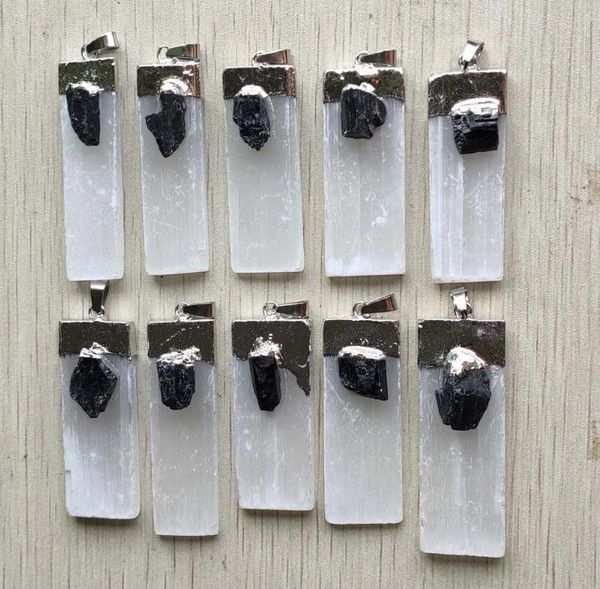 pendant necklaces natural selenite plaster black tourmaline rock mineral reiki healing energy stone charms diy jewelry wholesale 10pcs/lot, Silver
pendant necklaces natural selenite plaster black tourmaline rock mineral reiki healing energy stone charms diy jewelry wholesale 10pcs/lot, Silver