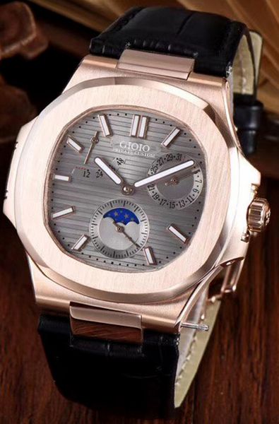 0 automatic mechanical men watch rose gold leather moon phase black blue, Slivery;brown
0 automatic mechanical men watch rose gold leather moon phase black blue, Slivery;brown