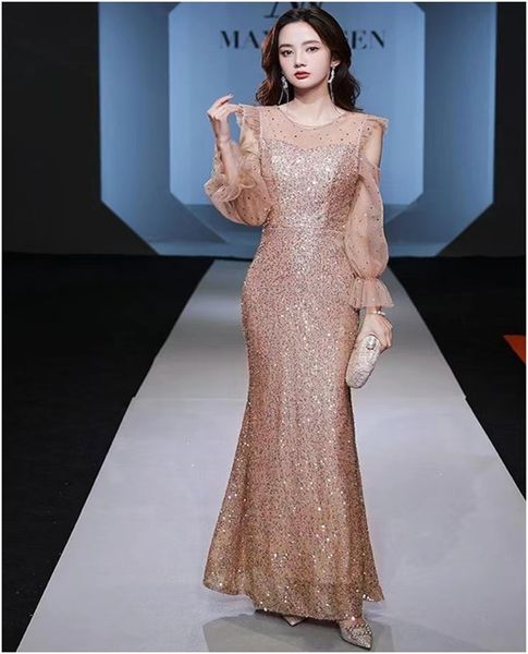 in stock 2023 sparkly mermaid evening dresses with sheer neck long sleeves champagne sequins formal prom party gowns for arabic women, Black;red
in stock 2023 sparkly mermaid evening dresses with sheer neck long sleeves champagne sequins formal prom party gowns for arabic women, Black;red