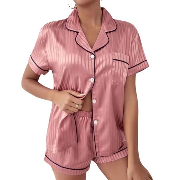 women's sleepwear womens silk satin pajamas set short sleeve two-piece pajama sets sleepwear loungewear button-down female homewear sui, Black;red
women's sleepwear womens silk satin pajamas set short sleeve two-piece pajama sets sleepwear loungewear button-down female homewear sui, Black;red