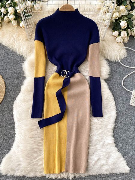 casual dresses yuoomuoo women autumn winter elegant color patchwork knitted sweater with belt office lady package hips bodycon 230327, Black;gray
casual dresses yuoomuoo women autumn winter elegant color patchwork knitted sweater with belt office lady package hips bodycon 230327, Black;gray