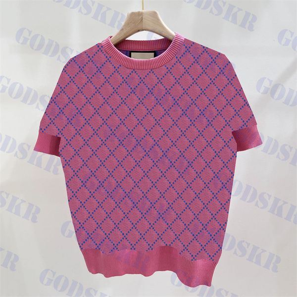 womens knitted letter jacquard short sleeve t shirt spring pink tees sweater for women, White
womens knitted letter jacquard short sleeve t shirt spring pink tees sweater for women, White