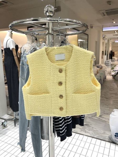 women's vests colete femino yellow tweed women's tank spring o-neck single chest solid pocket casual tank chalecos printed jacket, Black;white
women's vests colete femino yellow tweed women's tank spring o-neck single chest solid pocket casual tank chalecos printed jacket, Black;white