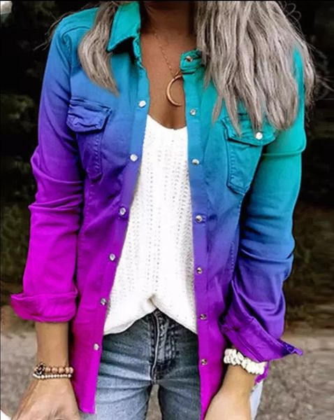 women's jackets ombre tie dye ruffled hem long sleeve casual button pocket coat full match autumn coat women's 230329, Black;brown
women's jackets ombre tie dye ruffled hem long sleeve casual button pocket coat full match autumn coat women's 230329, Black;brown