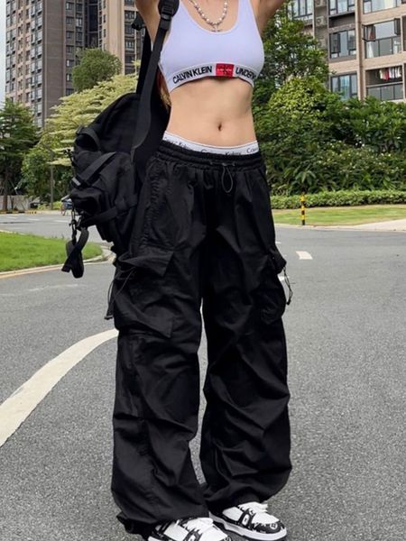 women's pants s harajuku oversized cargo parachute pant streetwear vintage hip hop wide leg joggers baggy sweatpants techwear 230329, Black;white
women's pants s harajuku oversized cargo parachute pant streetwear vintage hip hop wide leg joggers baggy sweatpants techwear 230329, Black;white