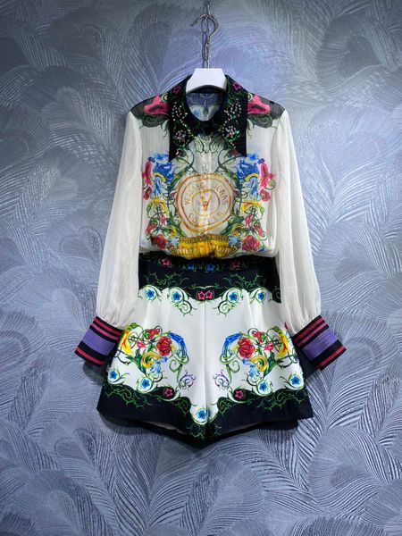 2023 new two piece pants of advanced fashion shirts, printed shorts, and temperament set, White
2023 new two piece pants of advanced fashion shirts, printed shorts, and temperament set, White
