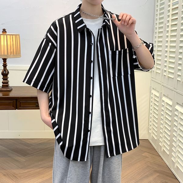 mens casual shirts turndown collar tees striped sleeves single breasted summer loose oversized woman clothes 230328, White;black
mens casual shirts turndown collar tees striped sleeves single breasted summer loose oversized woman clothes 230328, White;black