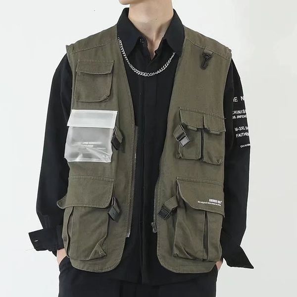 men's vests summer outdoor sleeveless jacket fishing pography tool fashion male 230329, Black;white
men's vests summer outdoor sleeveless jacket fishing pography tool fashion male 230329, Black;white
