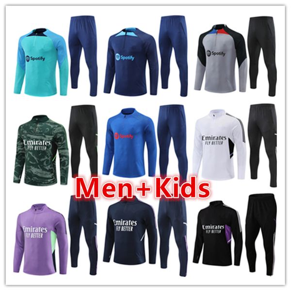 Image of Ansu Fati Camisetas De Football Lewandowski Soccer Sets Tracksuits Jacket Men Kids Football Tracksuit Kit 2022 2023 Training Suit