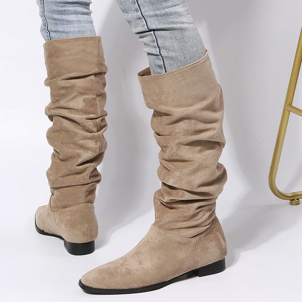 boots jf fashion pleated women knee-high boot low heel ladies pointed toe knight boots shoes long boots 230329, Black
boots jf fashion pleated women knee-high boot low heel ladies pointed toe knight boots shoes long boots 230329, Black