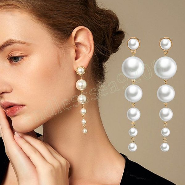 boho long pearl tassel earrings handmade gold big simulated pearl dangle earrings for women girls daily party, Silver
boho long pearl tassel earrings handmade gold big simulated pearl dangle earrings for women girls daily party, Silver
