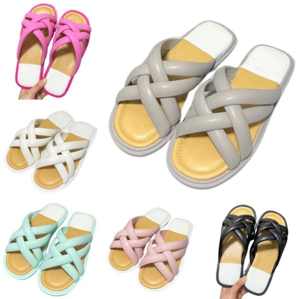 

New fashion slippers Luxury designer sandals Outdoor woven beach shoes Slotted candy jelly shoes Casual letter platform shoes Women's flat shoes