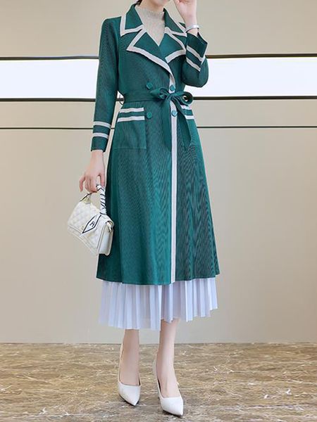 women's trench coats miyake lapel collar double breasted long sleeve fashion design pleated summer women outdoor casual style skirt jac, Tan;black
women's trench coats miyake lapel collar double breasted long sleeve fashion design pleated summer women outdoor casual style skirt jac, Tan;black
