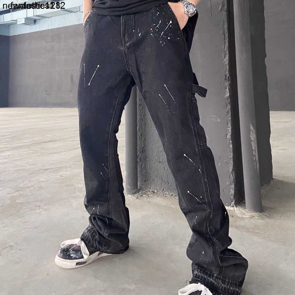 designer new wonmen men pants galleryes splash graffiti heavy industry dept structure splicing micro horn high street fog fashion denim, Black
designer new wonmen men pants galleryes splash graffiti heavy industry dept structure splicing micro horn high street fog fashion denim, Black