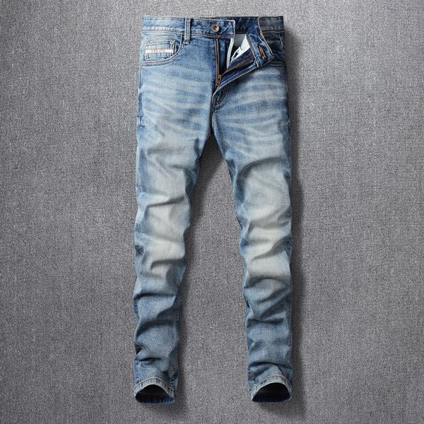 men's jeans italian style fashion men jeans retro light blue stretch slim fit ripped jeans men vintage designer pants hombre 230329
men's jeans italian style fashion men jeans retro light blue stretch slim fit ripped jeans men vintage designer pants hombre 230329
