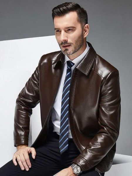 men's leather faux natural sheepskin slim jackets winter brand male business casual lapel genuine outerwear chaqueta cuero hombre 23032, Black
men's leather faux natural sheepskin slim jackets winter brand male business casual lapel genuine outerwear chaqueta cuero hombre 23032, Black