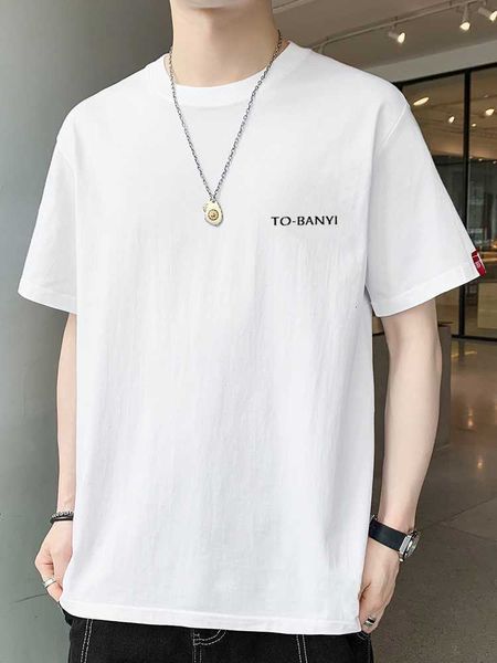 cotton short sleeve t-shirt men's 2023 new summer fashion brand ins loose half, White;black
cotton short sleeve t-shirt men's 2023 new summer fashion brand ins loose half, White;black