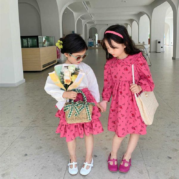girl's dresses 2023 stimulates the new light luxury fashion girl skirt comfortable casual dress all-match boutique clothing simple styl, Red;yellow