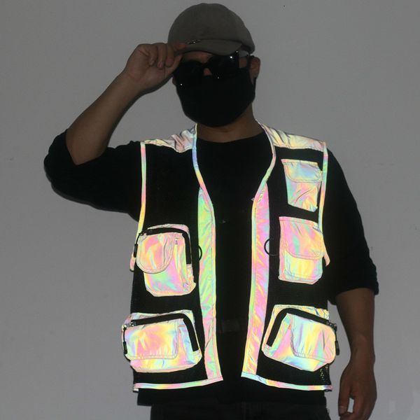 men's vests men colorful reflective tooling mens multi pocket pographer fishing function vest functional 230329, Black;white
men's vests men colorful reflective tooling mens multi pocket pographer fishing function vest functional 230329, Black;white