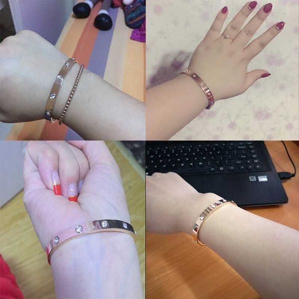 designer jewelry carti love bangle 18k rose gold bracelet for women korean version simple colored student titanium steel colorless and versa, Black
designer jewelry carti love bangle 18k rose gold bracelet for women korean version simple colored student titanium steel colorless and versa, Black
