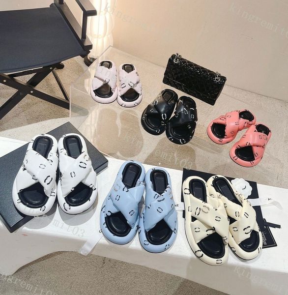 designer honey slippers calfskin sandals bread slipper 22ss leather cross strap mesh slipper women flat slides embroidered platform, Black
designer honey slippers calfskin sandals bread slipper 22ss leather cross strap mesh slipper women flat slides embroidered platform, Black