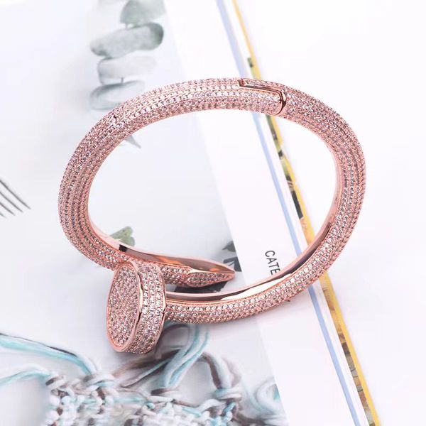 solid high gold silver nail bangle bracelet set diamonds luxury designer for women men fashion bracelets wedding party thanksgiving valentin, Black
solid high gold silver nail bangle bracelet set diamonds luxury designer for women men fashion bracelets wedding party thanksgiving valentin, Black