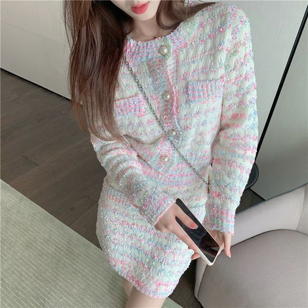 two piece dress women two piece set sweet multicolor knitted long sleeve casual cardigan sweaters mini bodycon skirts female fashion outfits, White
two piece dress women two piece set sweet multicolor knitted long sleeve casual cardigan sweaters mini bodycon skirts female fashion outfits, White