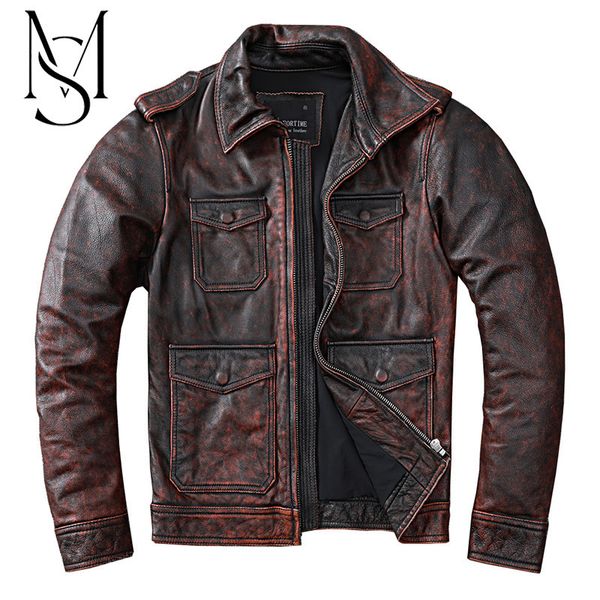 men's leather faux hunting suit tough man retro vintage wornout headcoat cowhide leather jacket men's lapel nostalgic 230329, Black
men's leather faux hunting suit tough man retro vintage wornout headcoat cowhide leather jacket men's lapel nostalgic 230329, Black