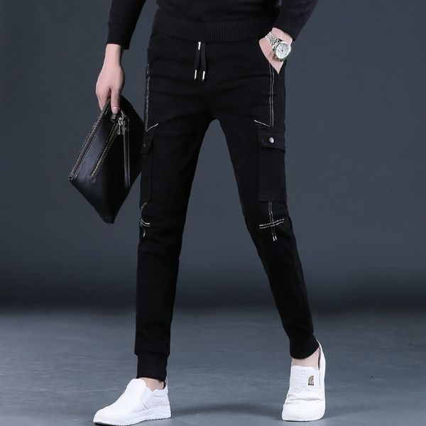 men's jeans autumn men cargo pants jeans fashion streetwear black elastic waist drawstring denim trousers 230329, Blue
men's jeans autumn men cargo pants jeans fashion streetwear black elastic waist drawstring denim trousers 230329, Blue