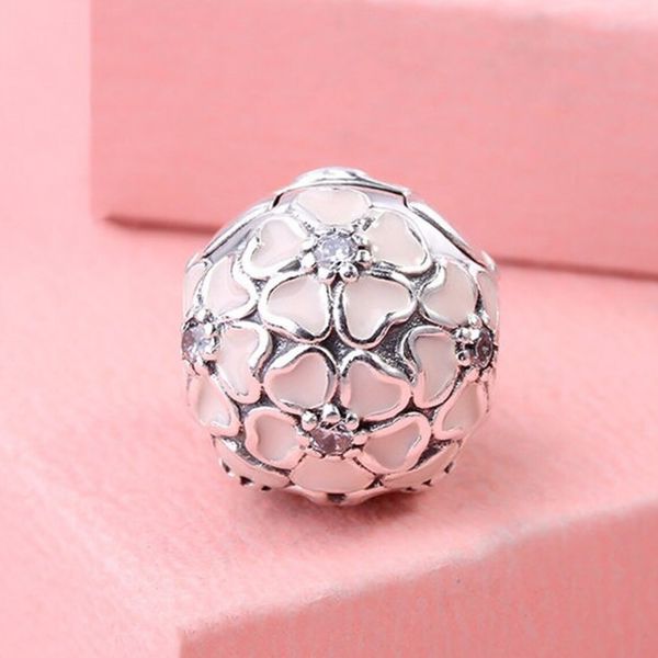 925 sterling silver cherry blossom clip soft pink enamel & clear cz bead fits european jewelry pandora style charm bracelets, Black
925 sterling silver cherry blossom clip soft pink enamel & clear cz bead fits european jewelry pandora style charm bracelets, Black
