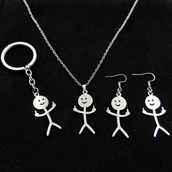 2pcs catoon funny doodle image stainless steel necklace matchstick man figure charm chain necklaces gifts for friends, Silver
2pcs catoon funny doodle image stainless steel necklace matchstick man figure charm chain necklaces gifts for friends, Silver