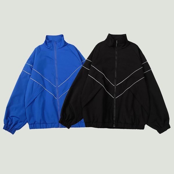men's jackets hip hop reflective striped jackets mens harajuku patchwork zipper windbreaker streetwear casual loose varsity coats blue, Black;brown
men's jackets hip hop reflective striped jackets mens harajuku patchwork zipper windbreaker streetwear casual loose varsity coats blue, Black;brown