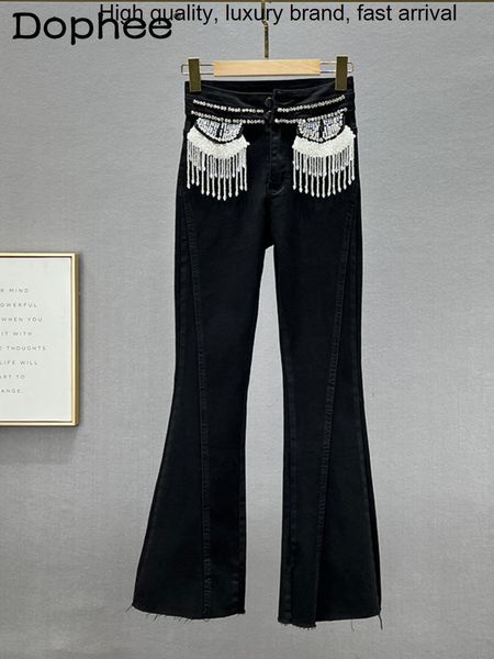women's jeans diamond beaded tassel black for women 2023 autumn stretchy high waist slimming blue denim bellbottom pants street 230329
women's jeans diamond beaded tassel black for women 2023 autumn stretchy high waist slimming blue denim bellbottom pants street 230329