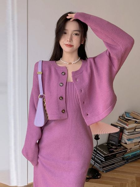 two piece dress women's french temperament short knit sweater slim slimming mid-length over-the-knee sling dress two-piece 230329, White
two piece dress women's french temperament short knit sweater slim slimming mid-length over-the-knee sling dress two-piece 230329, White