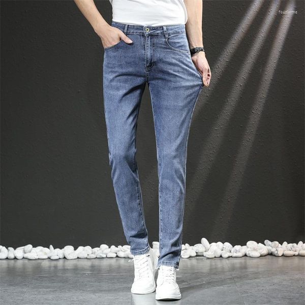 men's jeans spring and summer slim skinny korean style men's fashion design trendy stretch thin, Blue
men's jeans spring and summer slim skinny korean style men's fashion design trendy stretch thin, Blue