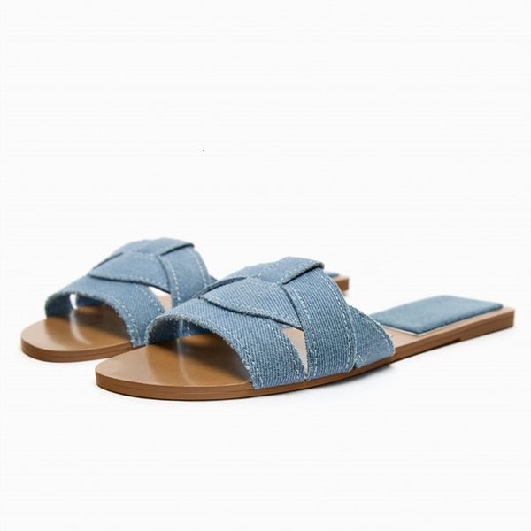 slippers traf womens blue denim flats sandals summer casual rounded toe slides female beach slipper outdoor flat shoe 230329, Black
slippers traf womens blue denim flats sandals summer casual rounded toe slides female beach slipper outdoor flat shoe 230329, Black