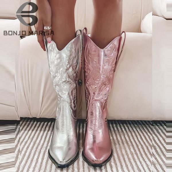 boots metallic cowboy boots pink western cowgirls boots for women pointed toe stacked heeled mid calf brand design embroideried shoes 230329, Black
boots metallic cowboy boots pink western cowgirls boots for women pointed toe stacked heeled mid calf brand design embroideried shoes 230329, Black