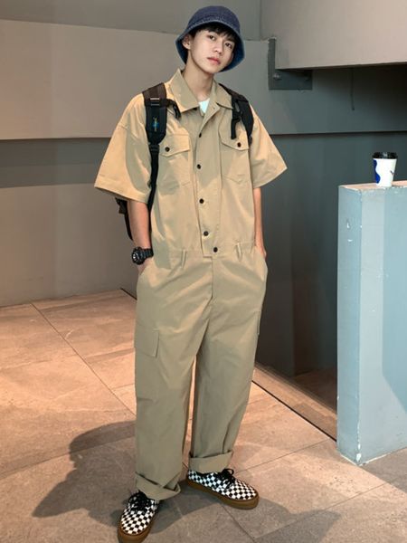 men's pants syuhgfa 2023 spring summer jumpsuit solid overalls loose cargo vintage fashion casual khaki male clothing 230329, Black
men's pants syuhgfa 2023 spring summer jumpsuit solid overalls loose cargo vintage fashion casual khaki male clothing 230329, Black