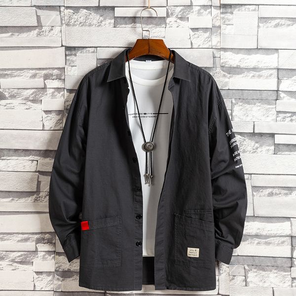 men's casual shirts spring and autumn men's shirt men's harajuku black shirt korean men's shirt long sleeve vintage clot, White;black
men's casual shirts spring and autumn men's shirt men's harajuku black shirt korean men's shirt long sleeve vintage clot, White;black