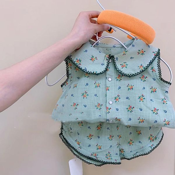 waistcoat summer clothes for baby girl sets green floral peter pan collar sleeveless vestpp bread shorts kids clothing e3990 230329, Camo
waistcoat summer clothes for baby girl sets green floral peter pan collar sleeveless vestpp bread shorts kids clothing e3990 230329, Camo