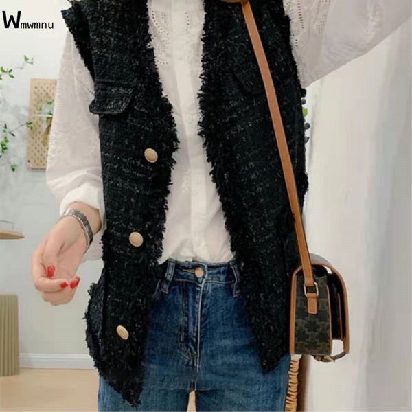 women's vests gilet blanc sleeveless tank korean button waistcoat chalecos elegant para mujer vintage tweed tank pocket women's ja, Black;white
women's vests gilet blanc sleeveless tank korean button waistcoat chalecos elegant para mujer vintage tweed tank pocket women's ja, Black;white