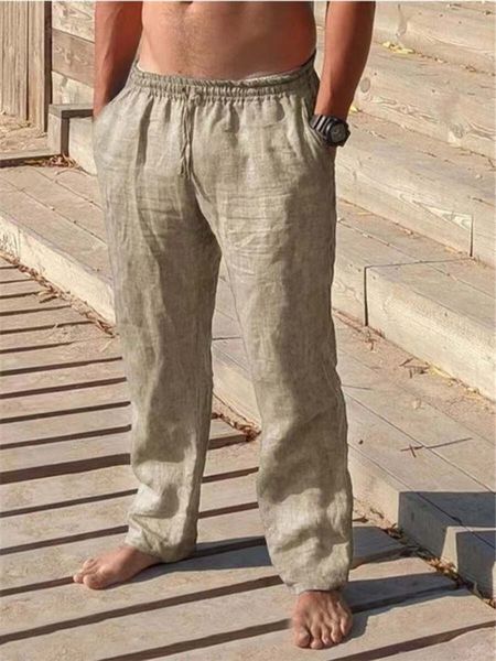 men's pants cotton linen male autumn breathable solid color trousers 230329, Black
men's pants cotton linen male autumn breathable solid color trousers 230329, Black