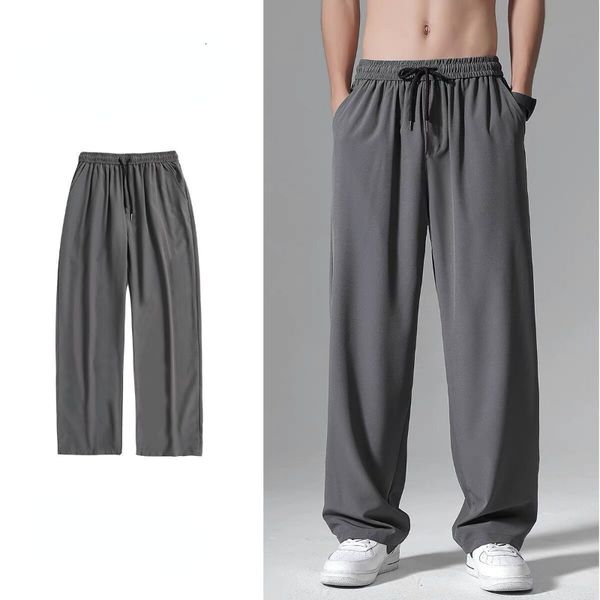 men's pants mrmt 2023 brand thin trend loose casual wide legs straight vertical feeling ice silk trousers man's 230329, Black
men's pants mrmt 2023 brand thin trend loose casual wide legs straight vertical feeling ice silk trousers man's 230329, Black
