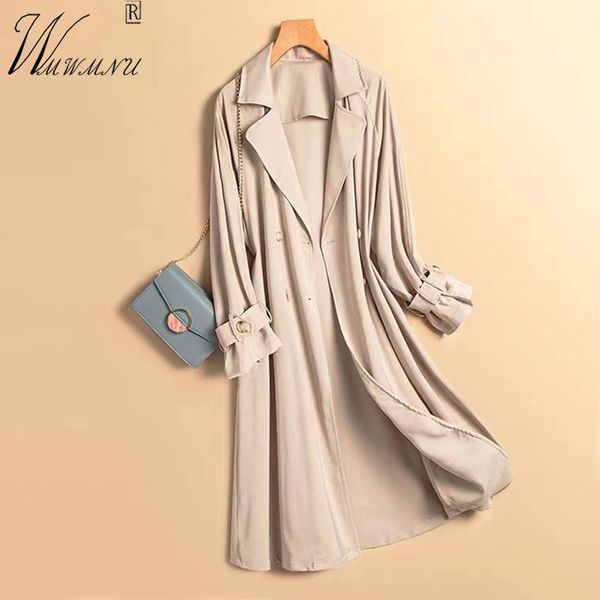 women's trench coats mid length thin coat women elegant solid color windbreaker suit collar loose gabardina mom's autumn spring fa, Tan;black
women's trench coats mid length thin coat women elegant solid color windbreaker suit collar loose gabardina mom's autumn spring fa, Tan;black