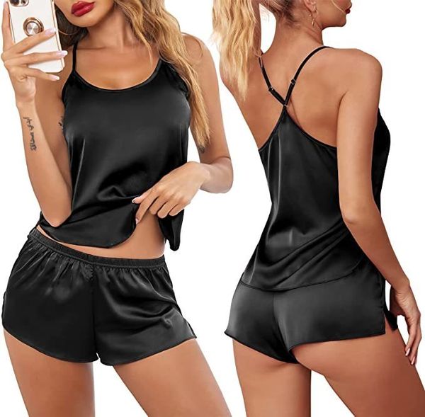 women's sleepwear women's pajamas lace satin pajamas set women's pajamas set sleeveless horts 2-piece women's pajamas se, Black;red
women's sleepwear women's pajamas lace satin pajamas set women's pajamas set sleeveless horts 2-piece women's pajamas se, Black;red