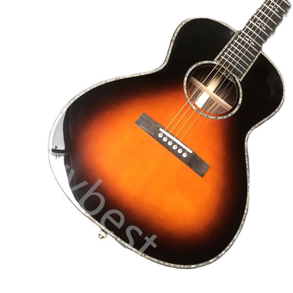 lvycustom aaaaa all solid wood abalone binding ebony fingerboard o body style acoustic guitar in sunburst
lvycustom aaaaa all solid wood abalone binding ebony fingerboard o body style acoustic guitar in sunburst